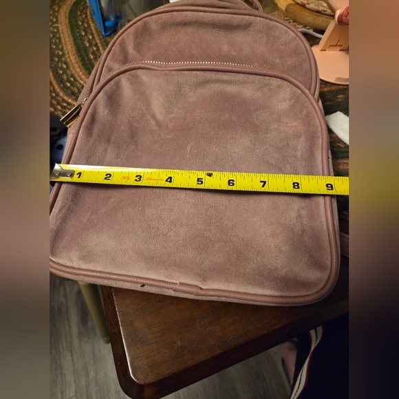 Elegant Mauve Backpack Soft Suade - Picture 7 of 8